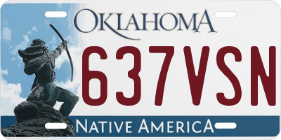OK license plate 637VSN