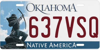 OK license plate 637VSQ