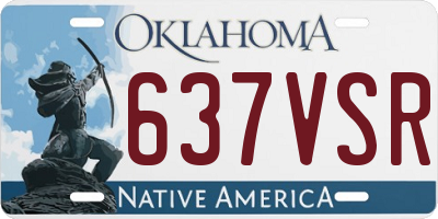 OK license plate 637VSR