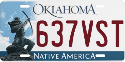 OK license plate 637VST