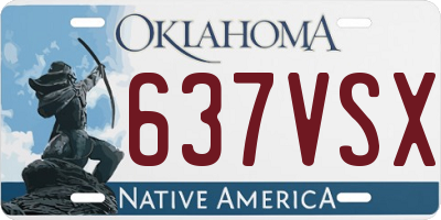 OK license plate 637VSX