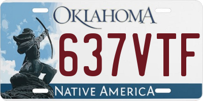OK license plate 637VTF