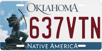 OK license plate 637VTN