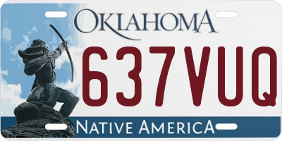 OK license plate 637VUQ