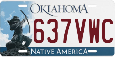 OK license plate 637VWC