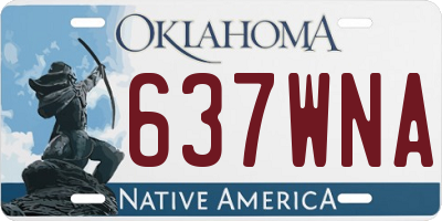 OK license plate 637WNA