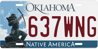 OK license plate 637WNG