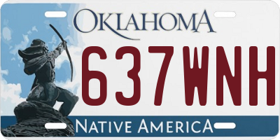 OK license plate 637WNH