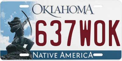 OK license plate 637WOK