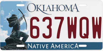 OK license plate 637WQW