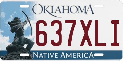 OK license plate 637XLI