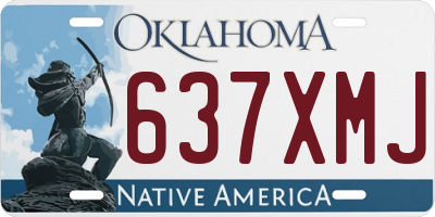 OK license plate 637XMJ