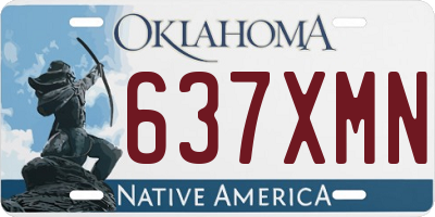 OK license plate 637XMN
