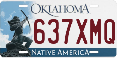 OK license plate 637XMQ