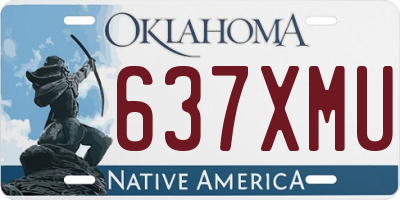 OK license plate 637XMU