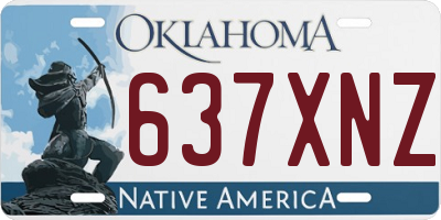OK license plate 637XNZ