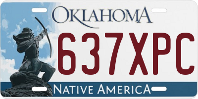 OK license plate 637XPC