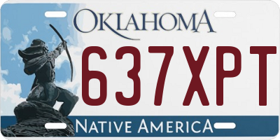OK license plate 637XPT