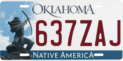 OK license plate 637ZAJ