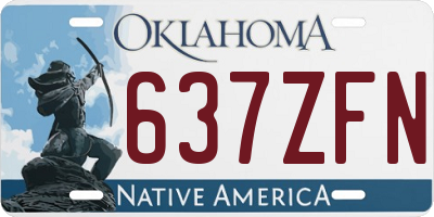 OK license plate 637ZFN