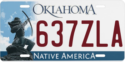 OK license plate 637ZLA