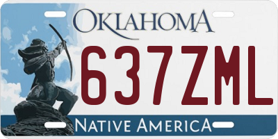 OK license plate 637ZML