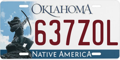 OK license plate 637ZOL
