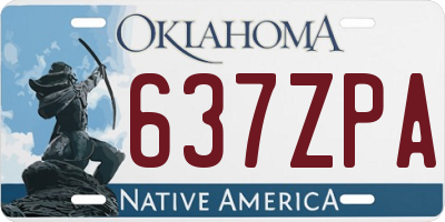 OK license plate 637ZPA