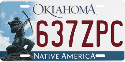 OK license plate 637ZPC