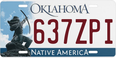 OK license plate 637ZPI