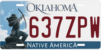 OK license plate 637ZPW