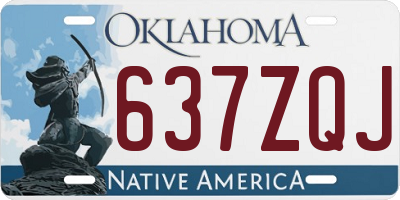 OK license plate 637ZQJ