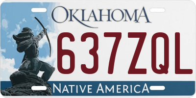 OK license plate 637ZQL