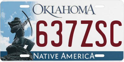 OK license plate 637ZSC