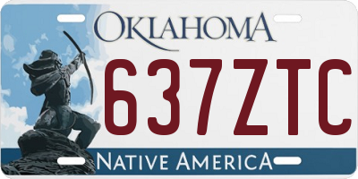 OK license plate 637ZTC