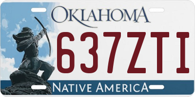 OK license plate 637ZTI