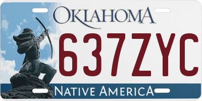 OK license plate 637ZYC