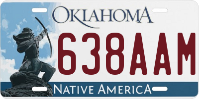 OK license plate 638AAM