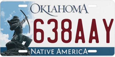 OK license plate 638AAY