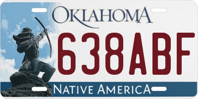 OK license plate 638ABF