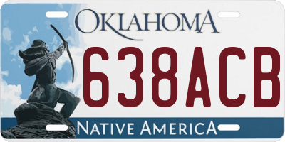OK license plate 638ACB