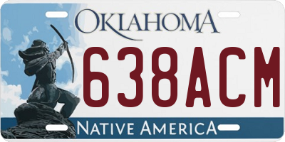 OK license plate 638ACM