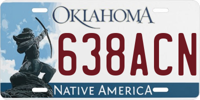 OK license plate 638ACN