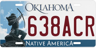 OK license plate 638ACR