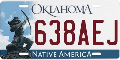 OK license plate 638AEJ