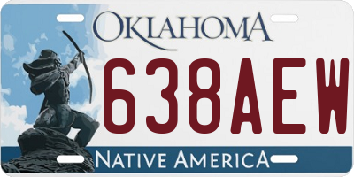OK license plate 638AEW