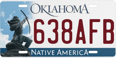 OK license plate 638AFB