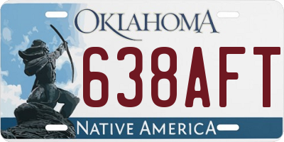 OK license plate 638AFT