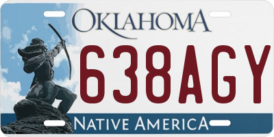 OK license plate 638AGY