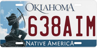 OK license plate 638AIM